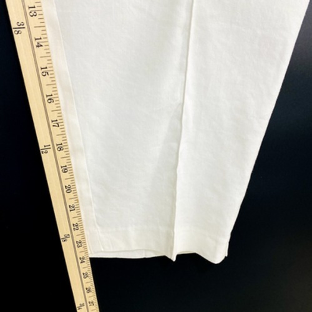 J Jill Pants Womens XL White Linen Stretch Gauze Nautical Beach Vacation - Picture 9 of 10